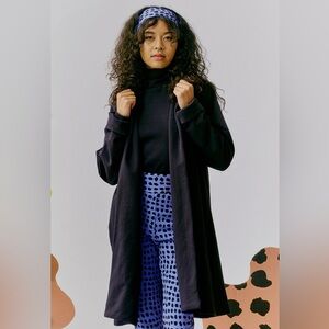 Lobo Mau Straight Pom Long Jacket in Black Medium